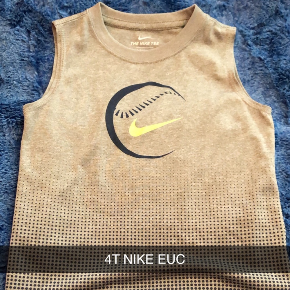 Little Boys Gray Nike Baseball Tank Top